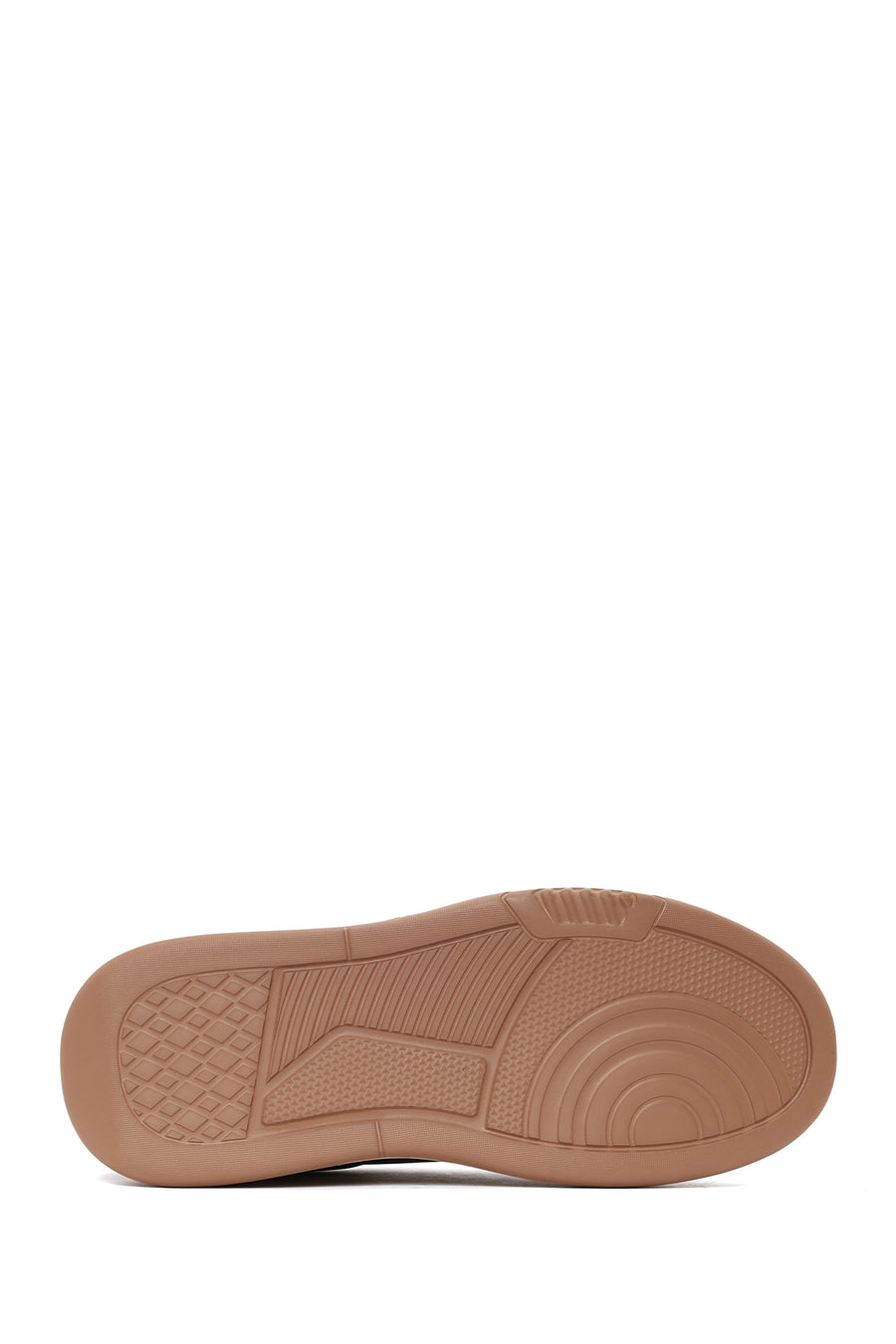 Erkek Vizon Bağcıklı Kalın Tabanlı Deri Sneaker