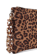 Women's Leopard Long Strap Suede Clutch Bag | Derimod