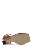Woman Tan Ankle-Buckle Wedge-Heel Suede Sandal | Derimod
