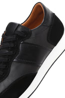 Men's Black Leather Suede Detailed Sneaker | Derimod