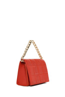 Women's Orange Long Chain Strap Quilted Crossbody Bag | Derimod