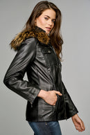 Carla Women's Leather Jacket | Derimod