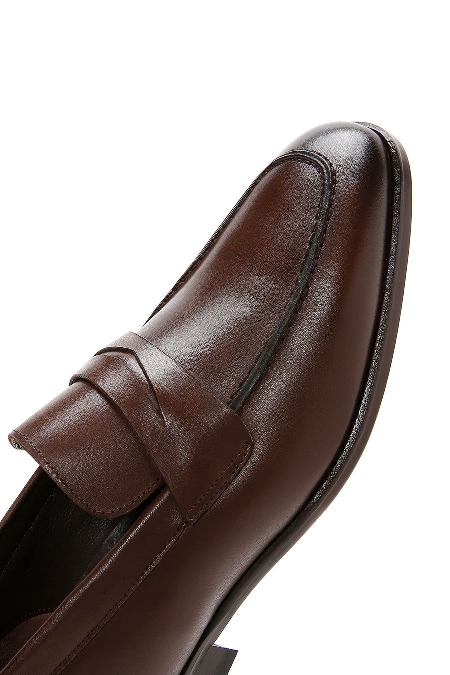 Erkek Kahverengi Deri Klasik Loafer