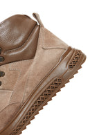 Men's Beige Lace-Up Nubuck Leather Casual Boots | Derimod