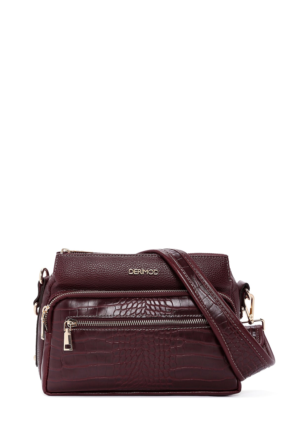 Women's Claret Red Crocodile Cross Bag 23WBD2107E3 | Derimod