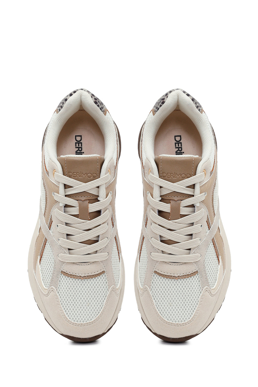 Kadın Bej Bağcıklı Kalın Tabanlı Sneaker