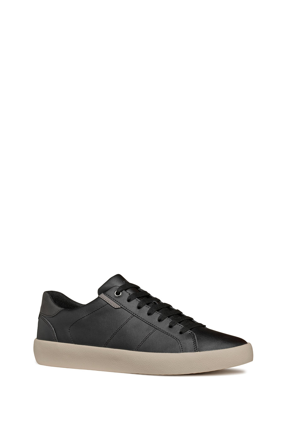 Geox Erkek Siyah Affile Bağcıklı Deri Sneaker