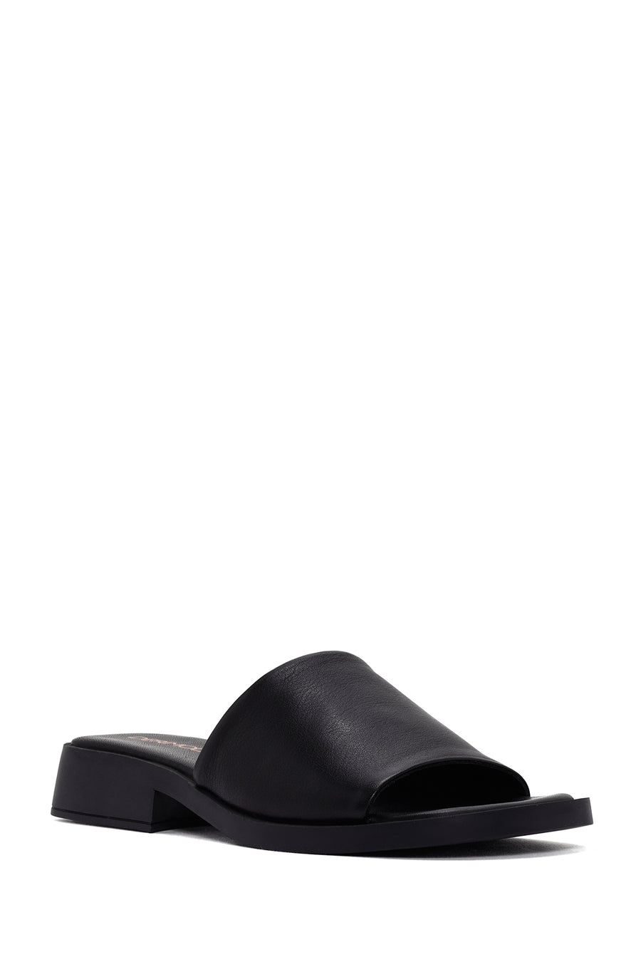 Women's Black Casual Leather Slippers