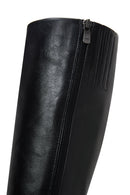 Women's Black Zipper Heeled Leather Boots | Derimod