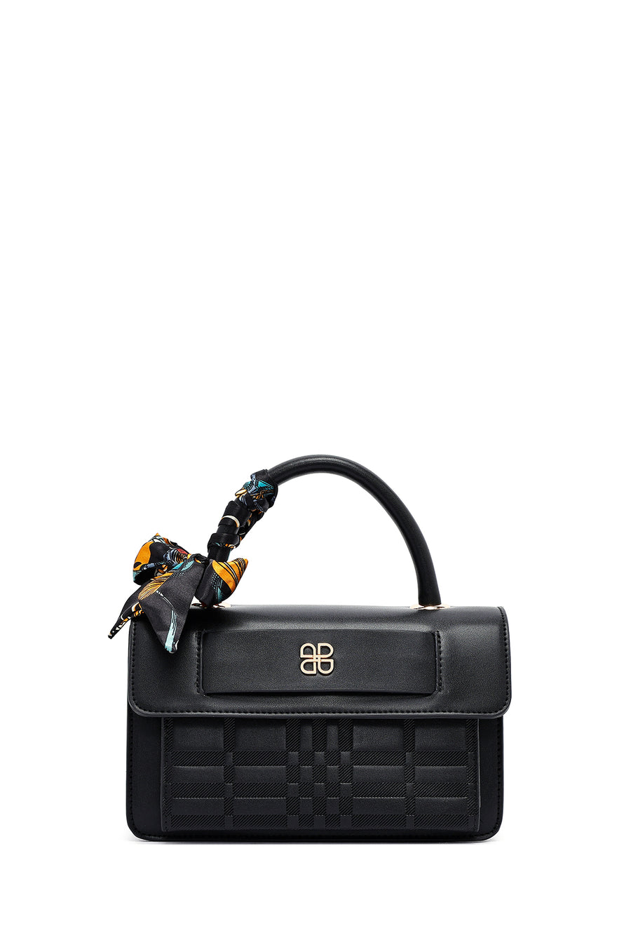 Woman Black Long-Strap Printed Crossbody Bag