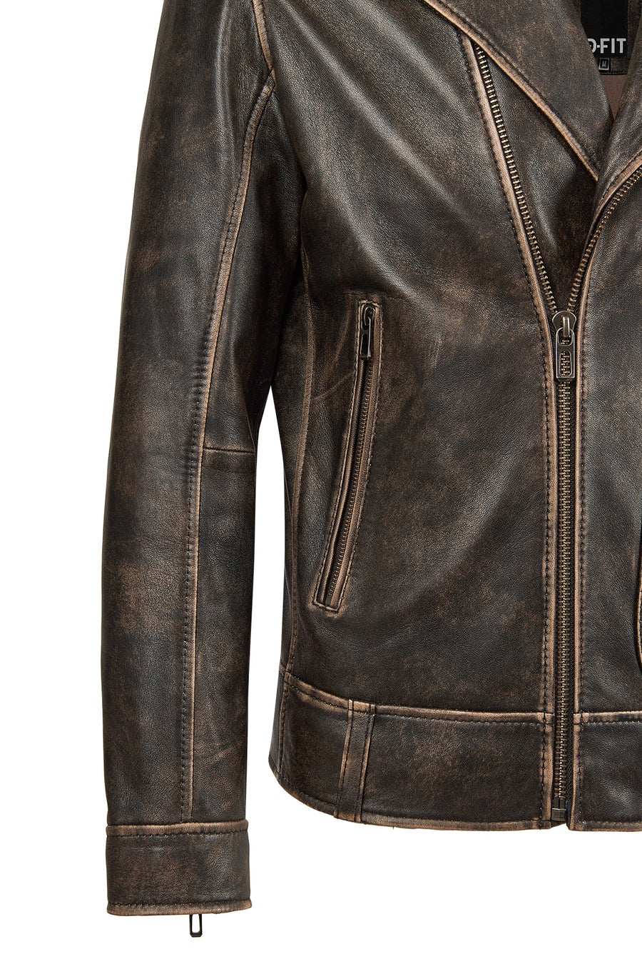 Carter Men's Brown Biker Leather Coat