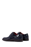 Men's Navy Blue Lace-up Patent Leather Classic Shoes | Derimod