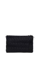 Woman Black Chain-Strap Patterned Clutch Bag | Derimod