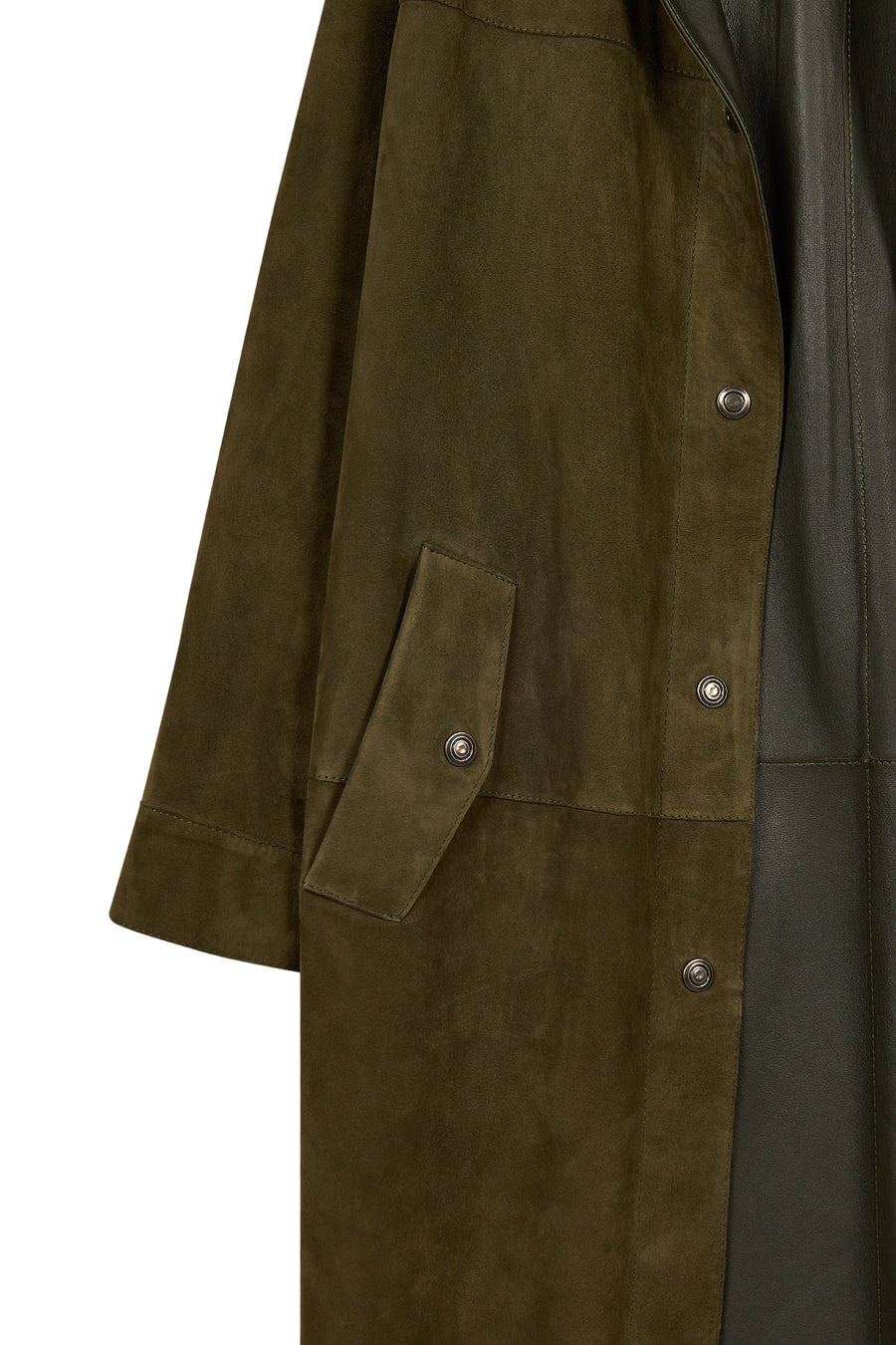 Los Angeles Woman Green Suede Coat