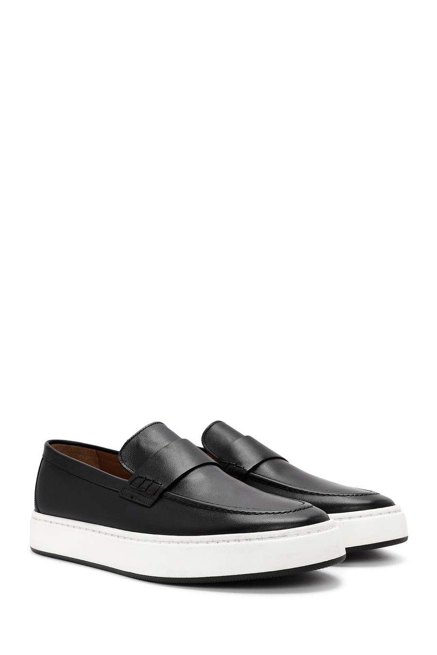 Men's Black Leather Casual Loafer