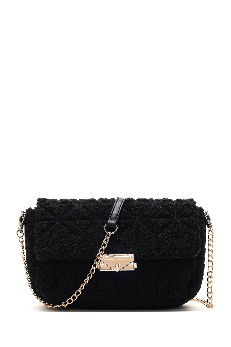 Women's Black Plush Crossbody Bag 22WBD2862PH | Derimod