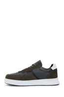 Men's Khaki Leather Thick Soled Sneaker | Derimod