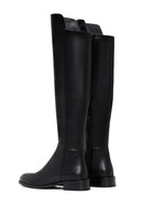 Women's Black Zippered Leather Boots | Derimod