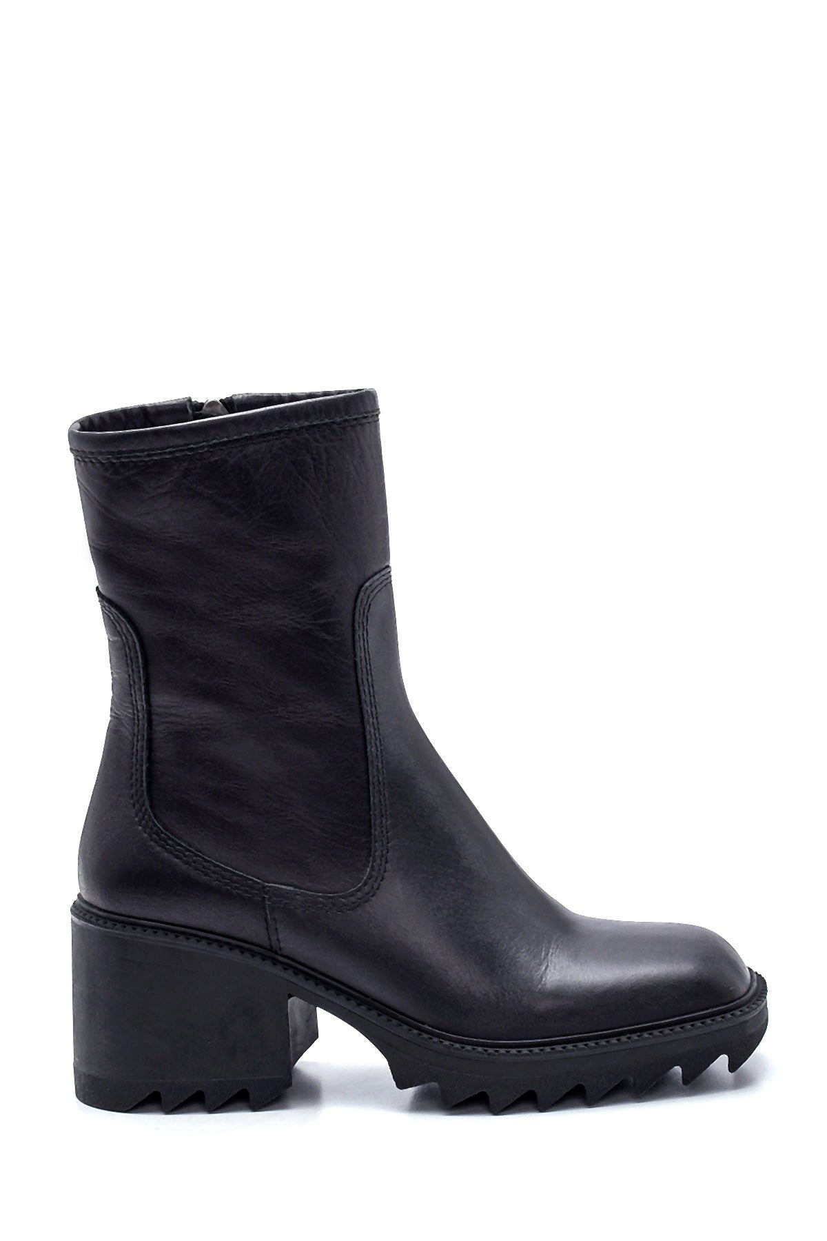 Women's Leather Zippered Heeled Boots 21WFD132718 | Derimod