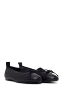 Woman Black Leather Ballet Flat | Derimod