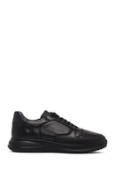 Male Black Lace-Up Thick-Soled Leather Sneaker | Derimod