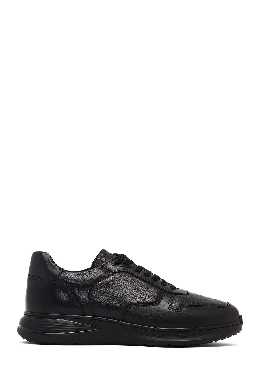 Erkek Siyah Bağcıklı Deri Sneaker WM720007DF | Derimod
