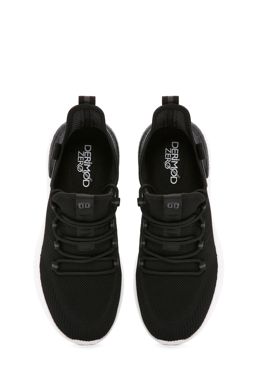 Derimod Zero Men's Black Lace-Up Thick Soled Fabric Sneaker