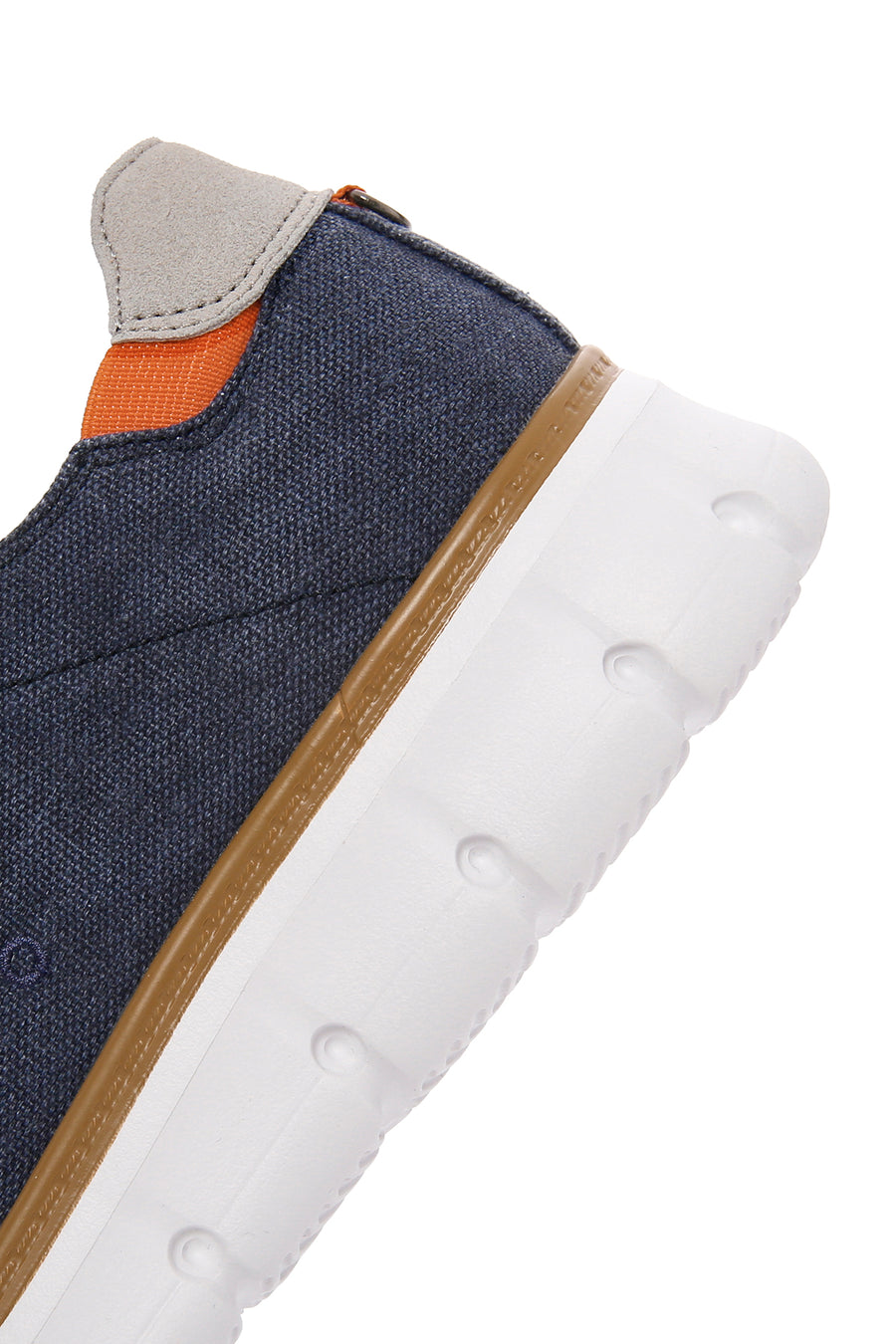 Men's Navy Blue Lace-Up Thick Sole Fabric Sneaker