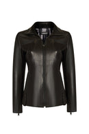 Audrey Woman Black Hooded Fur Leather Coats | Derimod