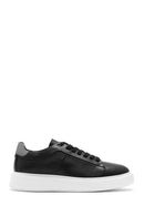 Men's Black Lace-up Thick-Sole Leather Sneaker | Derimod