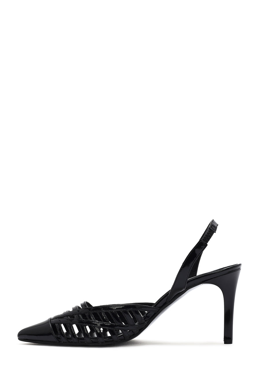 Women's Black Patent Leather Stiletto Heeled Shoes