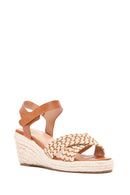 Women's Tan Wedge Heels Espadrille | Derimod