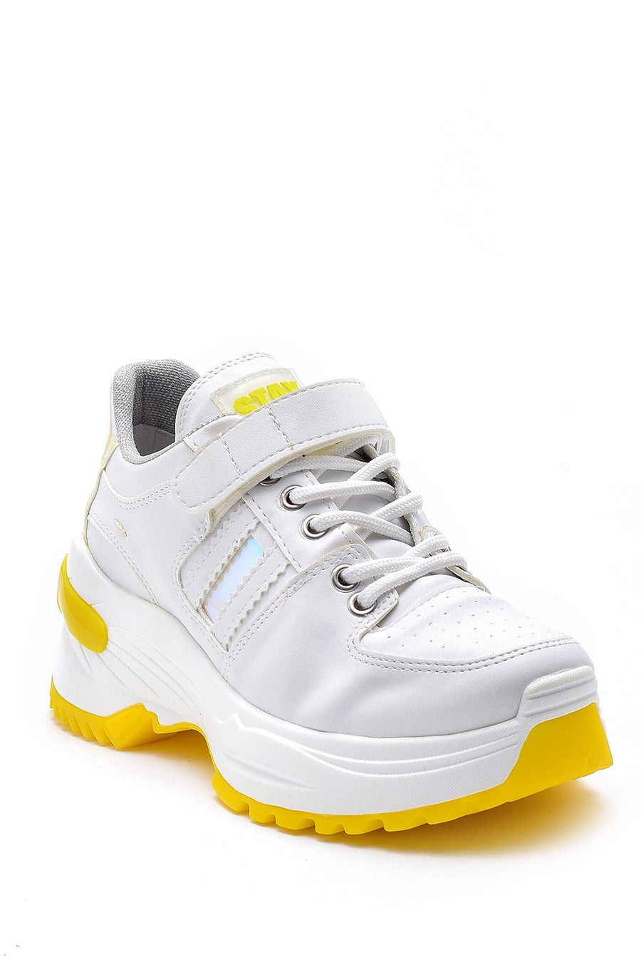 Women's High-Sole Leather Sneaker