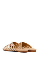 Woman Beige Rhinestone Slipper | Derimod