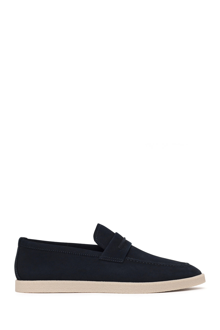 Male Navy Nubuck Leather Loafer 26SFD6972V3 | Derimod