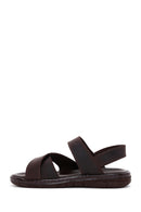 Men's Brown Nubuck Leather Sandals | Derimod