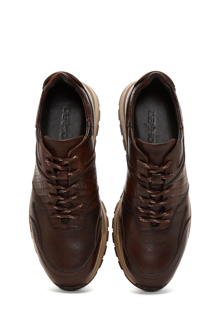 Erkek Kahverengi Deri Sneaker