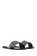 Women's Black Stone Jelly Slippers | Derimod