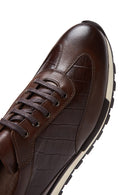 Erkek Kahverengi Deri Desenli Sneaker | Derimod