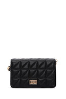 Women's Black Long Strap Quilted Crossbody Bag | Derimod