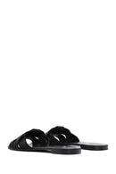 Women's Black Stone Slippers | Derimod