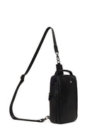 Male Black Leather Mini Crossbody Bag | Derimod