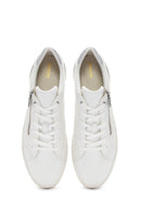 Geox Women's White Blomiee Lace-Up Leather Sneaker | Derimod