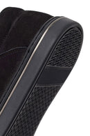 Erkek Siyah Bağcıklı Nubuk Deri Casual Sneaker | Derimod