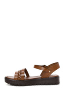 Women's Tan Leather Bodrum Sandals | Derimod