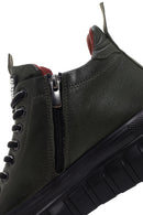 Men's Khaki Thick Sole Leather Cleat Sneaker Boots | Derimod