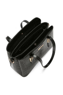 Woman Black Long-Strap Crocodile-Embossed Shoulder Bag | Derimod