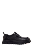 Male Black Lace-Up Thick-Soled Leather Casual Shoes | Derimod