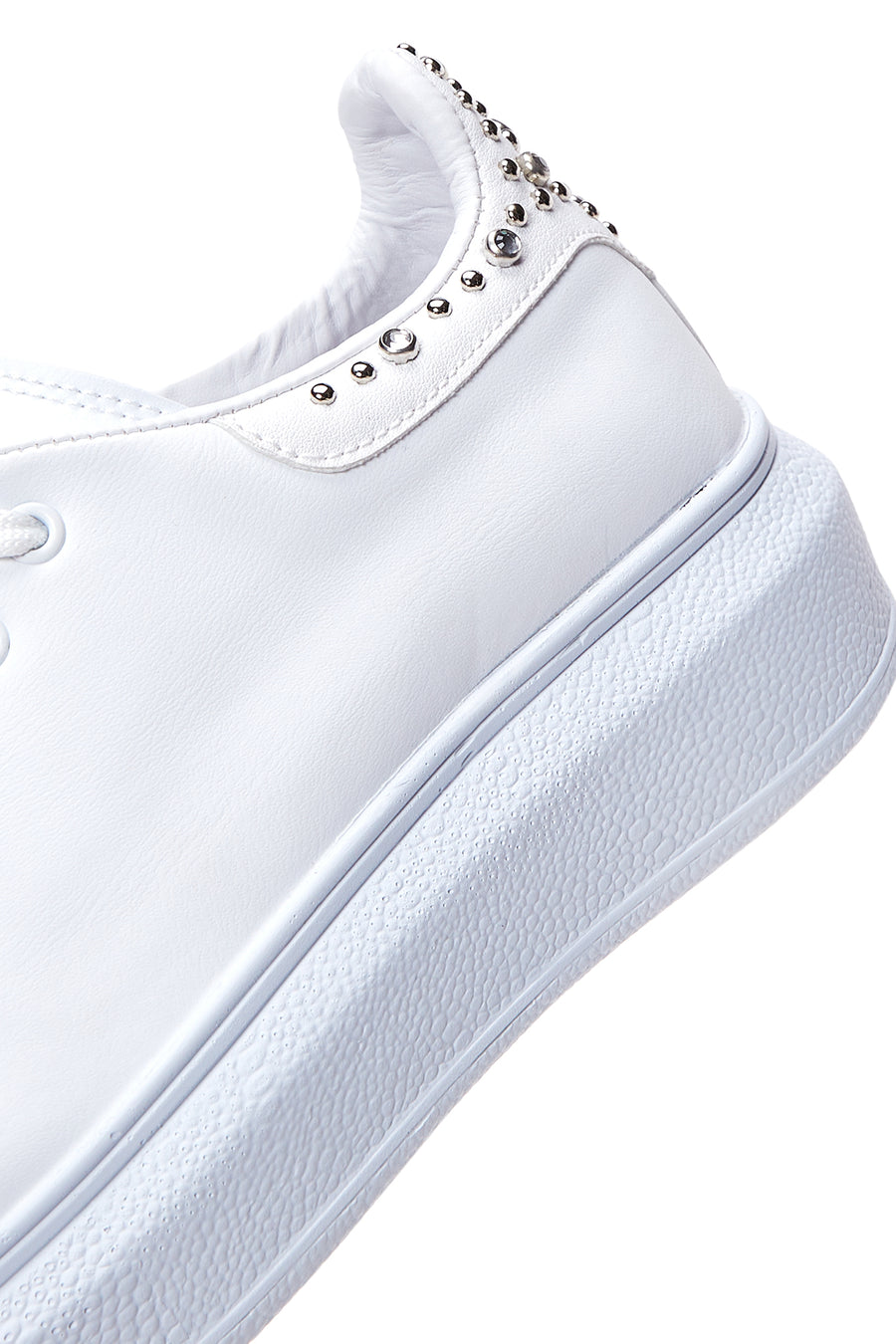 Kadın Beyaz Taşlı Kalın Tabanlı Sneaker