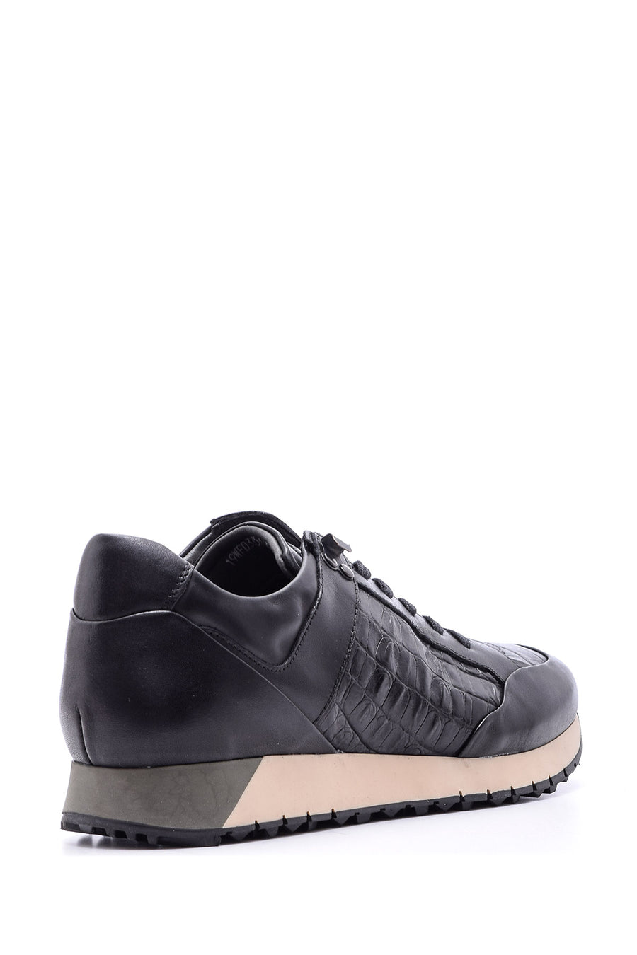 Erkek Kroko Detaylı Deri Sneaker